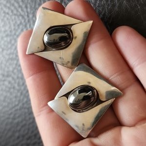 VTG sterling & hematite earrings